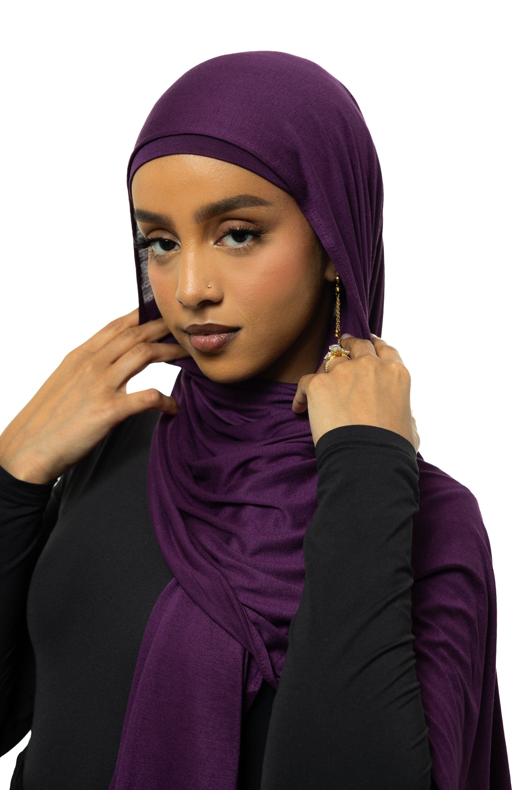AYA's Plum Jersey Hijab and matching undercap from the fall collection